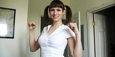shemale bailey jay looking sexy in pigtails
